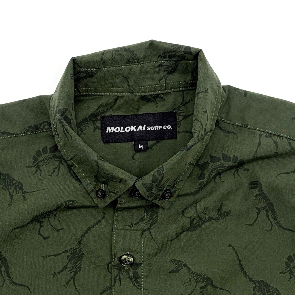 Molokai Surf Co. ~ Men's ~ Dark Green Shirt ~ Dinosaur Design~ M - Picture 3 of 7